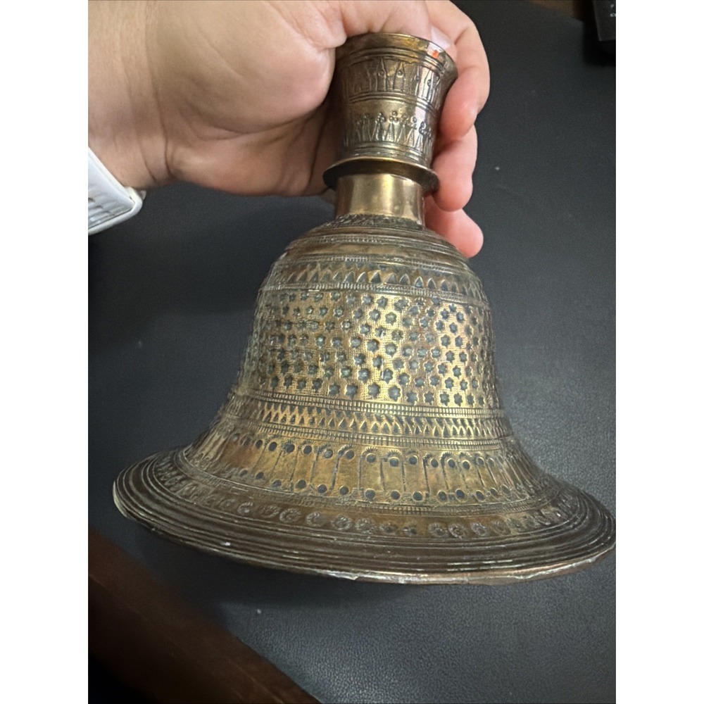 Antique Old Fine Silver Inlay Bidri Work Iron Hookah Base Pot Collectible